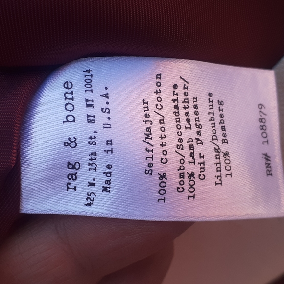 Rag & Bone New York cotton Wine Leather Mini Skirt sz 2 Zip Up Motto Racer W 28" - Picture 7 of 9